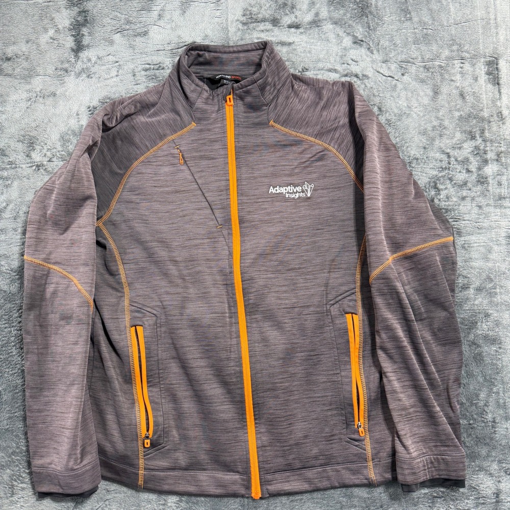 North End Sport Full Zip Jacket Mens L‎ Grey Orange 88697 Adaptive Insights